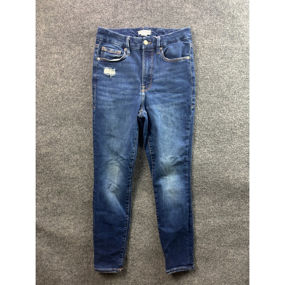 Good American Skinny Jeans Womens 00-4 Blue Distressed High Rise Denim